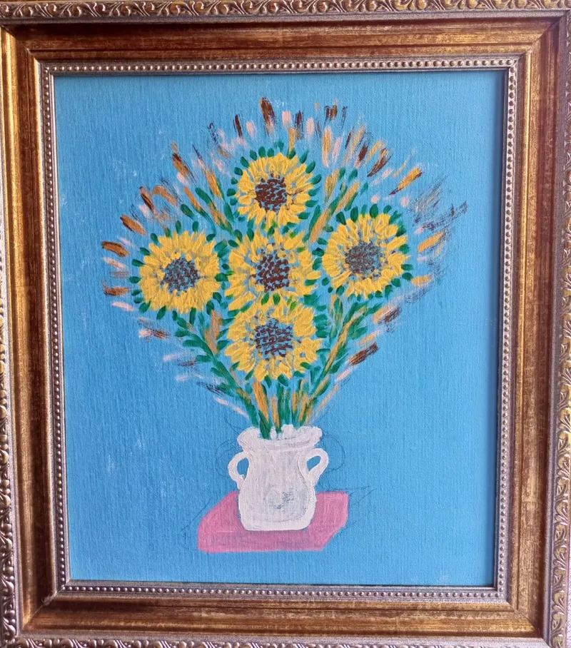 Картина «Натюрморт. Букет подсолнухов». картон-холст, 40 × 50 см, 2026 г. Художник Николай Носов