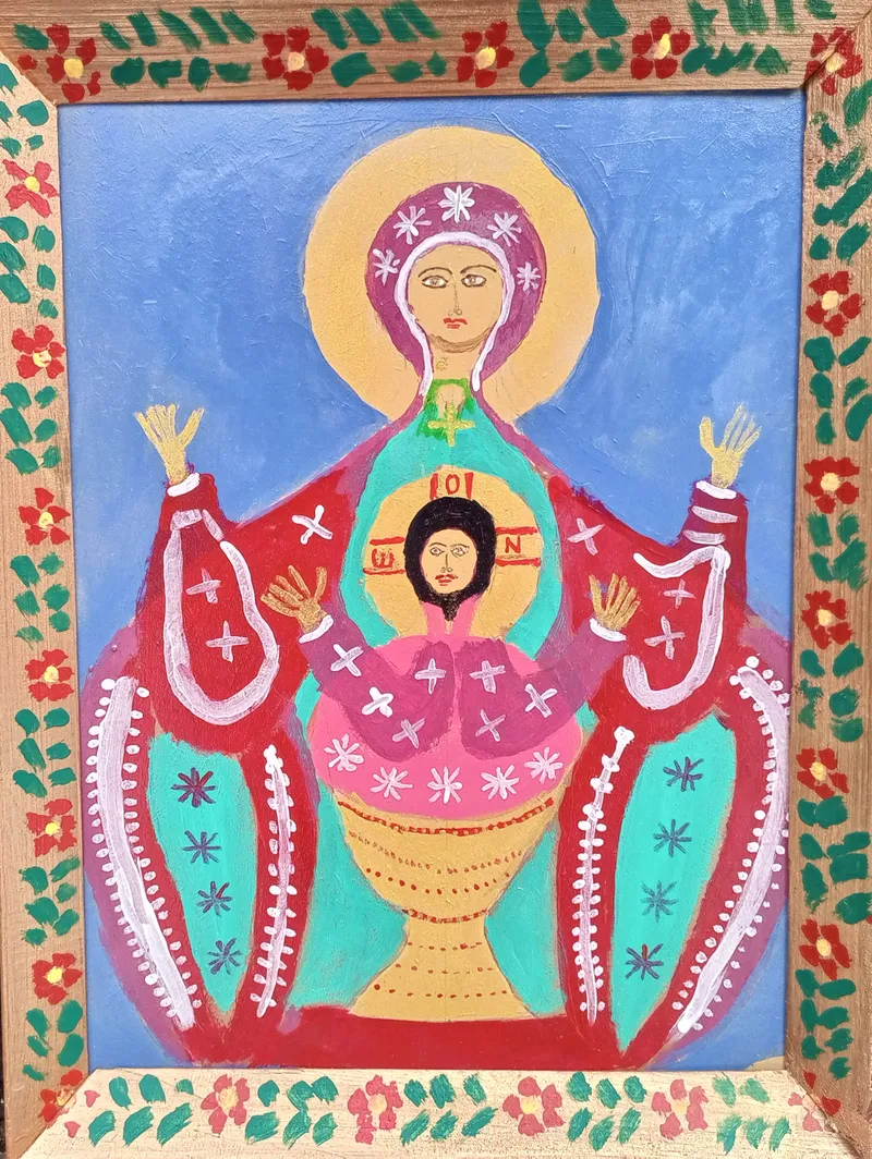Картина «Неупиваемая Чаша». оргалит, 40 × 50 см, 2023 г. Художник Николай Носов