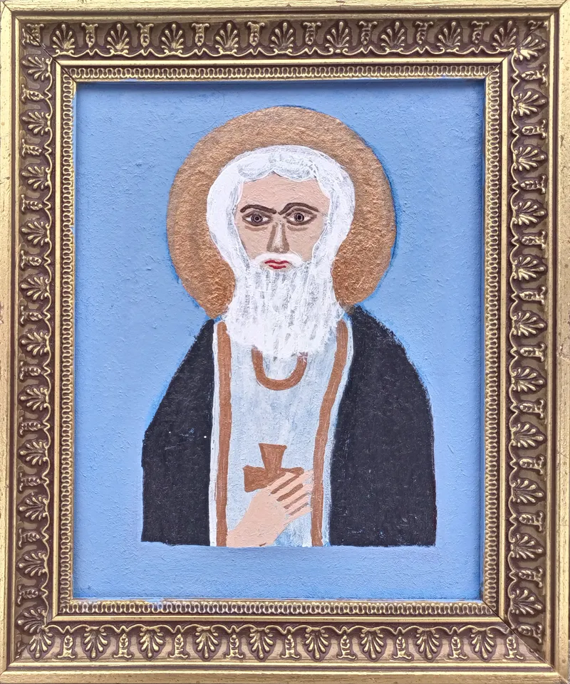 Картина «Преподобный Серафим Саровский». оргалит, 40 × 50 см, 2024 г. Художник Николай Носов